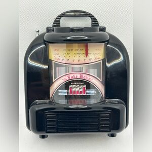 Classic Suntone Black Miniature AM/FM Jukebox Transistor Radio-Model RR5900